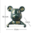 GobekUsa Bear Resin Paper Towel Holder: Nordic Animal Hanging Tissue Box Rack for Modern Wall Decor