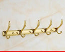 GobekUsa Gold Brass Bath Hardware Set: Towel Rack, Paper Holder, Toilet Brush Holder, Towel Ranger, Hooks