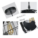 GobekUsa Black Metal Industrial Ceiling Light with E27 Socket for Living, Bedroom, Dining Room