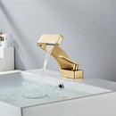 GobekUsa Basin Faucet - Modern Black Brushed Gold Bathroom Mixer Tap Hot Cold Sink