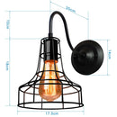 GobekUsa Black Cage Guard Wall Sconce LED Lamp Indoor Retro Lighting Fixture