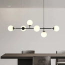 GobekUsa Brass Chandelier with Black Art Glass Ball - Minimalist Living Room Dining Decor