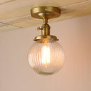 GobekUsa Glass Globe Semi Flush Mount Ceiling Light Fixture