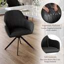 Reclining Swivel Dining Chairs, PU Leather with Metal Legs (Set of 2)