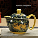 GobekUsa Dragon Teapot Tea Set, Porcelain Kung Fu Teaware for Puer Oolong Ceremony