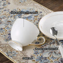 GobekUsa Bone China Coffee Set White Gold Porcelain Tea Set Advanced Pot Cup