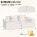 Boucle Chenille Cloud Sofa Bed — Convertible 3-Seat with Removable Pillows