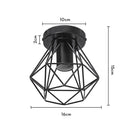 GobekUsa Iron Frame Cage Ceiling Light Fixture Modern Retro Cafe Loft Aisle Lampshade