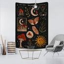 GobekUsa Cactus Moon Starry Sky Tapestry - Psychedelic Hippie Boho Wall Hanging