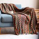 GobekUsa Geometric Aztec Baja Blanket - Boho Decor Sofa Cover & Throw