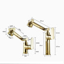 GobekUsa Gold and Black Bathroom Faucet with Hot Cold Water Mixer - Deck Mounted