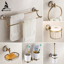 GobekUsa Bath Hardware Set: Toilet Paper Holder, Towel Rack, Tissue Holder, Cup Holder, Robe Hook