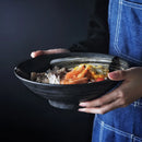 GobekUsa Black Ceramic Sushi Plate and Rice Bowl Set