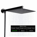 GobekUsa Bright Chrome 8" Shower Head with 15" Arm and 59" Hose - Wall Mounted Rainfall