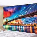 GobekUsa City View Tapestry: Bohemian Psychedelic Wall Hanging for Home Decor