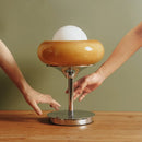 GobekUsa Glass Egg Tart Desk Lamp for Living Room Bedroom Office