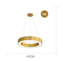 GobekUsa Gold Copper Pendant Lights Nordic LED Hanging Lamp Modern Circle Ring Suspension
