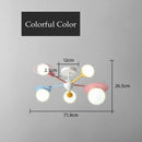 GobekUsa Kids Nordic Glass Chandelier LED Ceiling Light - Blue Pink Cartoon Theme