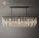 GobekUsa Black Marignan K9 Crystal Rectangular Chandelier for Living Dining Room