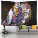 GobekUsa Gold Kiss Oil Painting Tapestry Wall Hanging Art Blanket