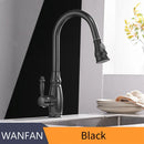 GobekUsa Gold Kitchen Sink Mixer Faucet with Pull Out Spray Head Rotation - WF-4118