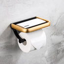 GobekUsa Black Tissue Paper Holder with Phone Stand - Toilet Roll Rack & Storage Box