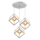GobekUsa Geometric Cube Pendant Lights Trio Metal Shades Square Ceiling Lamps