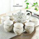 GobekUsa Dragon Teapot Tea Set, Porcelain Kung Fu Teaware for Puer Oolong Ceremony