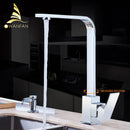 GobekUsa Brass Kitchen Sink Faucet 360 Swivel Mixer in Black - Single Handle