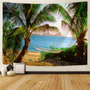 GobekUsa Beach View Mandala Tapestry - Boho Wall Decoration for Hippie Vibes