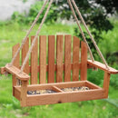 GobekUsa Bird Feeder Chair: Outdoor Garden Patio Decoration with Wooden Design