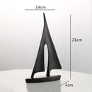 GobekUsa Abstract Resin Sailboat Ferry Triangle Ornament - Golden Home Decor Craft