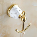 GobekUsa Golden Bath Hardware Set: TP Holder, Towel Rack, Tissue Holder, Cup Holder, Robe Hook