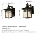 GobekUsa LED Outdoor Wall Lamp | Retro Black Sconces | Waterproof Decorative Light