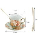 GobekUsa Hand Painted Flower Ceramic Coffee Cup Set Home Kitchen Coffeeware