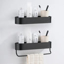 GobekUsa Aluminum Bathroom Shelf with Towel Bar for Bath/Shower Organization