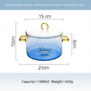 GobekUsa Gradient Color Glass Saucepan Pot | Heat-Resistant Casserole Cookware