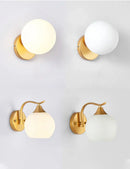 GobekUsa Glass Shade Gold Wall Lamp for Bedroom Loft Design, Up Down Iron LED Wall Lights