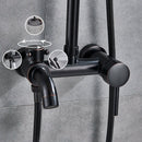 GobekUsa Black Bronze Bathroom Shower Set with 8" Rainfall Head - Wall Mounted