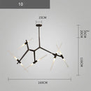 GobekUsa Branch Suspension Pendant Light - Gold Black G9 LED Iron Glass Fixture