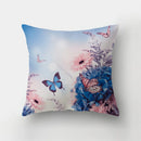 GobekUsa Butterfly Flower Pillow Case: Colorful Animal Landscape Sofa Cushion Cover