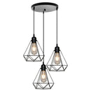 GobekUsa Diamond Cage Wrought Iron Pendant Light for Dining Room and Kitchen Island