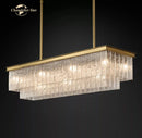 GobekUsa LED Glace Rectangular Chandelier Light for Dining Kitchen Living Room