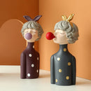 GobekUsa Bubble Girl Resin Figurines: Modern Sweet Young Girl Decor for Home, Weddings, Birthdays