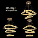 GobekUsa Crystal Triangle Chandelier: Modern K9 Pendant Light for Living & Dining Room