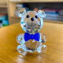 GobekUsa Clear Crystal Teddy Bear Figurines - Glass Animal Paperweight & Home Decor