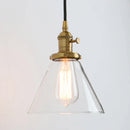 GobekUsa Funnel Flared Glass Clear Glass Pendant Light Fixture
