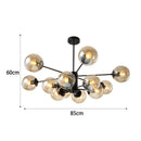 GobekUsa Black/Gold Glass Pendant Light for Living Room Bedroom Restaurant