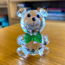GobekUsa Clear Crystal Teddy Bear Figurines - Glass Animal Paperweight & Home Decor