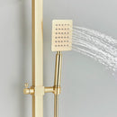 GobekUsa Gold Wall Mounted Bathroom Shower System Kit with 4-way Mixer
